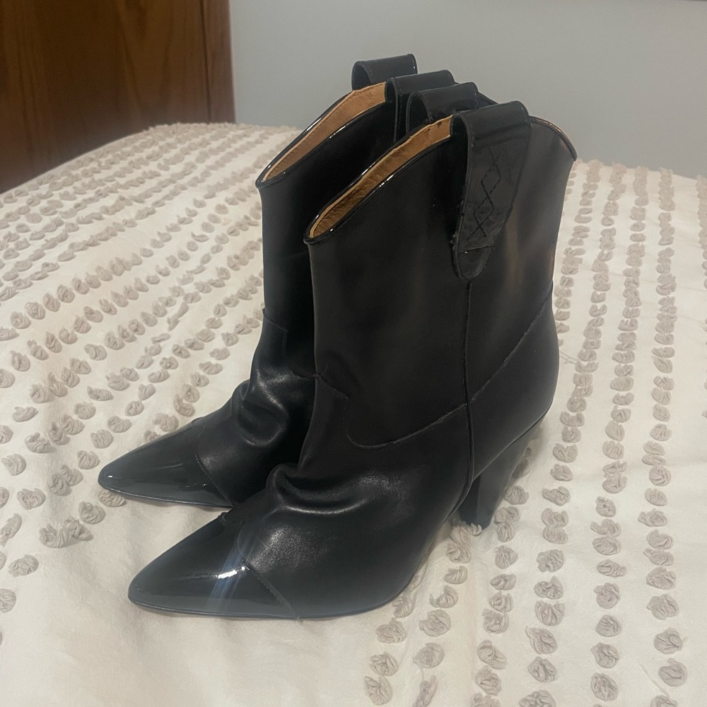Black Anthropologie Western Booties